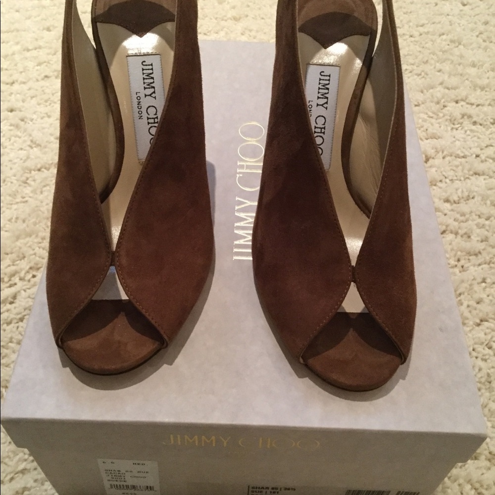 Jimmy Choo brown suede heels
